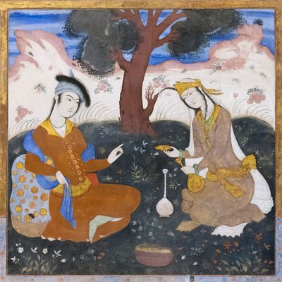 Fresco at Chehel Sotoun palace, Esfahan, Iran by School Iranian