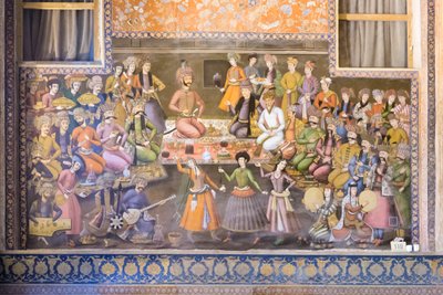 Fresco at Chehel Sotoun Palace, Esfahan, Iran by School Iranian