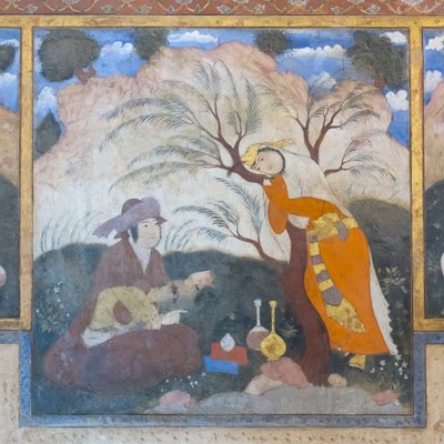 Fresco at Chehel Sotoun Palace, Esfahan, Iran by School Iranian