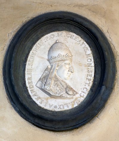 Bas-relief medallion of Pope Alexander III by School Italian