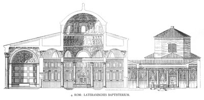 Plans of the Lateran Baptistery by School Italian