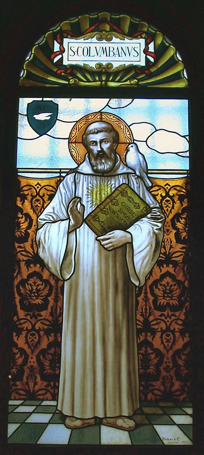 Window depicting St. Columbanus by School Italian