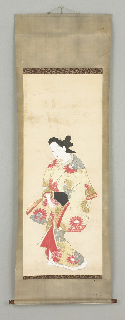 Female Figure in Floral Gown by Japanese School