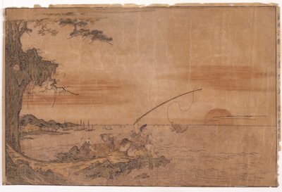 Landscape with Fisherman by School Japanese