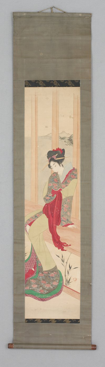 Woman on window seat by Japanese School