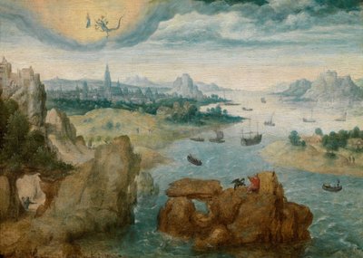 St John on Patmos by School Netherlandish