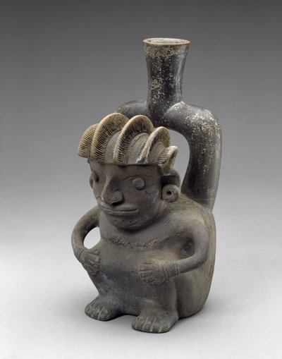 Vessel with a Seated Man, Cupisnique by School Peruvian