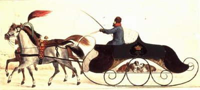 Horse Drawn Sleigh by School Russian