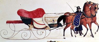 Horse Drawn Sleigh by School Russian