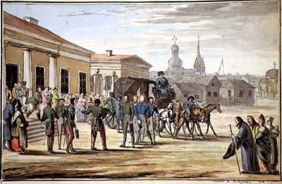 Russian Soldiers Arriving at Krasnoy by School Russian