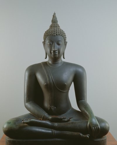 Buddha sitting in meditation, Sukhothai style by School Thai