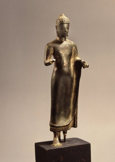 Standing Buddha, Davaravati Period by School Thai