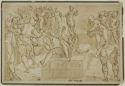Martyrdom of Saint Lawrence by School of Luca Cambiaso