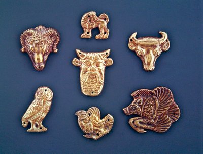 Clothing ornament plaques showing Greek influence by Scythian