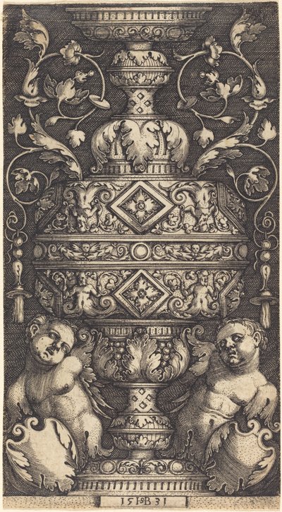 Double Goblet, at Foot Two Genii by Sebald Beham