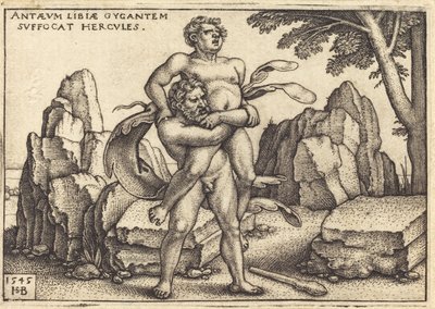 Hercules Killing Antaeus by Sebald Beham