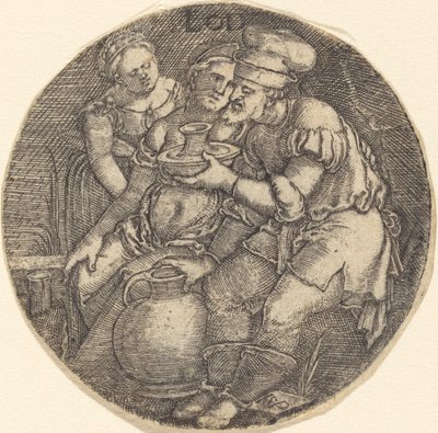 Lot and His Daughters by Sebald Beham