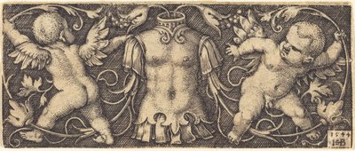 Ornament with Armour and Two Genii by Sebald Beham