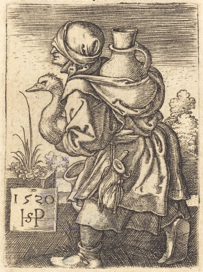 Peasant Woman Going to Market by Sebald Beham