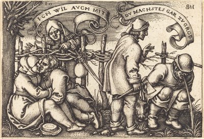 Peasants behind the Hedge by Sebald Beham