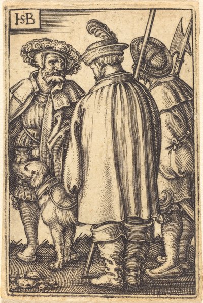 Three Soldiers and a Dog by Sebald Beham