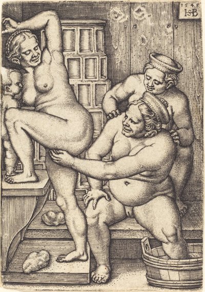 Three Women Bathing by Sebald Beham
