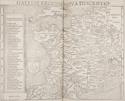 Cosmographia, detail of Galliae by Sebastian Munster