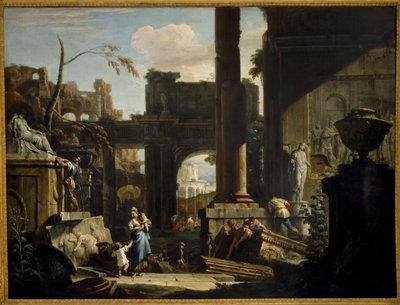 Perspective of Ruins with Figures by Sebastiano Ricci