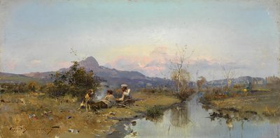 The Hunters at Rest by Sergei Ivanovich Vasilkovsky