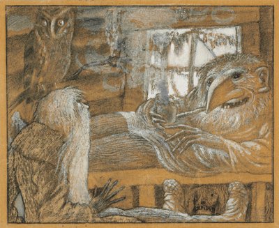 The peasant and the domovoy by Sergei Vasilevich Chekhonin