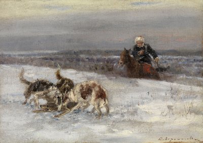 Hunting Scene by Sergey Semyonovich Voroshilov