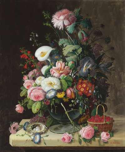 Still Life, Vase of Flowers by Severin Roesen