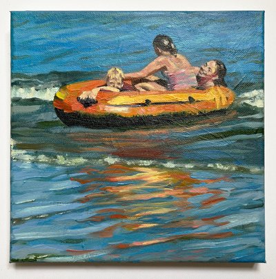 In the Shallows with the Dinghy, 2021 by Sheri Gee