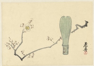 Plum Blossom and a Tea Whisk by Shibata Zeshin