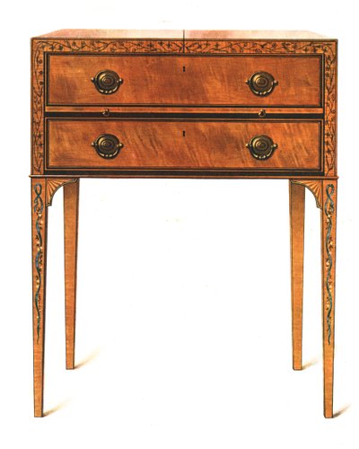 Painted Satin-Wood Dressing-Table by Shirley Charles Llewellyn Slocombe
