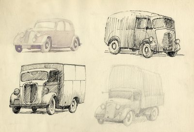 Car and lorries by Shirley Markham