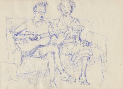 Couple with a Guitar by Shirley Markham