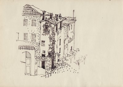House with Mansard Roof, Italy, c1950 by Shirley Markham