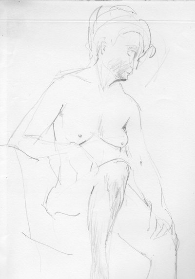 Nude Woman Sitting by Shirley Markham