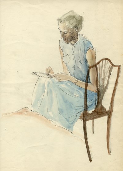 Seated Woman Writing by Shirley Markham