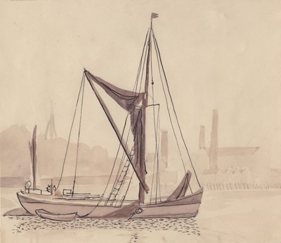 Thames barge, 1951 by Shirley Markham