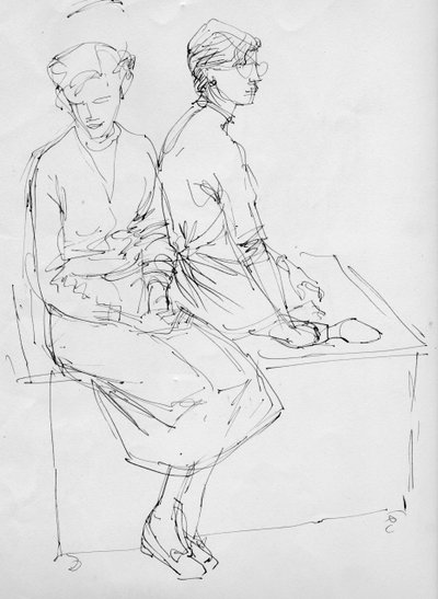 Two Seated Women, 1953 by Shirley Markham