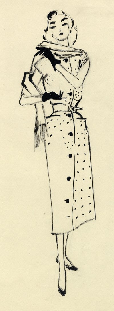 Woman in spotted dress by Shirley Markham