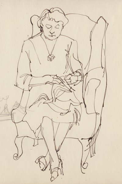 Woman Sewing by Shirley Markham