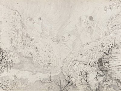The Sixteen Luohans, dated 1667 by Shitao