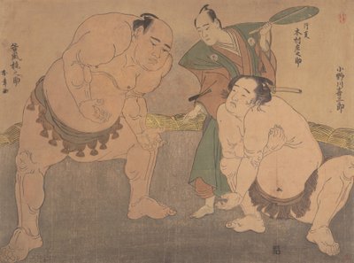 The Wrestlers by Shunsho