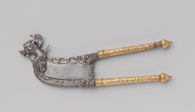 Betel-nut cutter, c.1690-1720 (iron and gold) by Siamese School