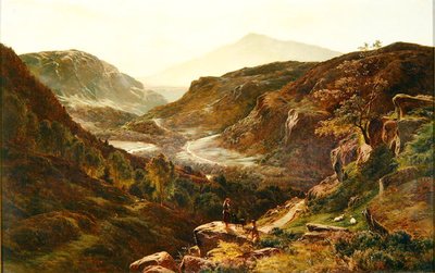 Boy and Girl Tending a Herd by Sidney Richard Percy