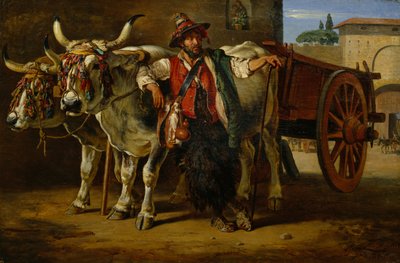 Man with Bull Cart, Florence by Siegwald Johannes Dahl