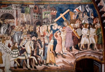 The Climb to Calvary by Sienese School
